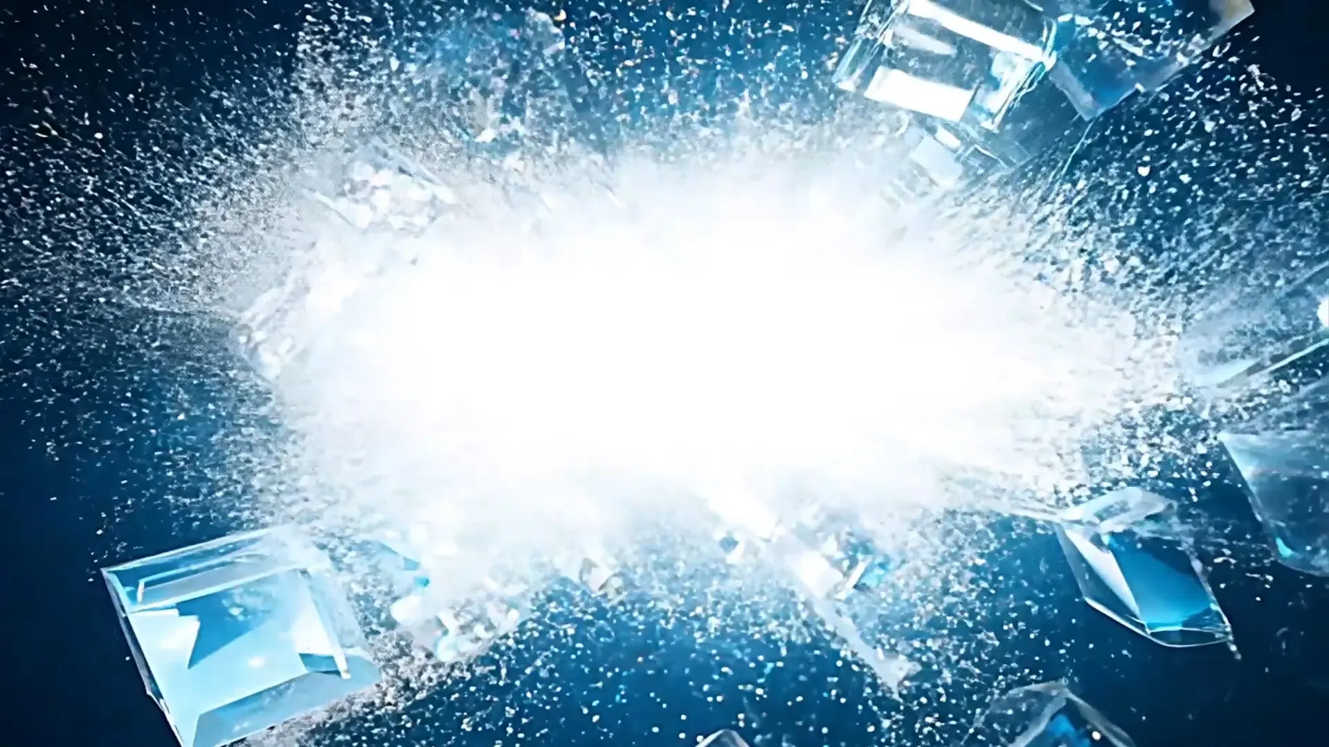 Shattered Ice Explosion Overlay for Tech Logo Animation